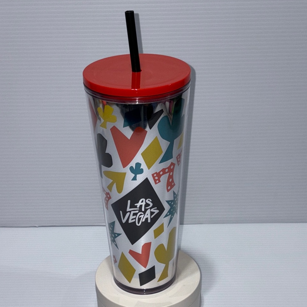 Starbucks Las Vegas Tumbler with Red Lid and Black Star